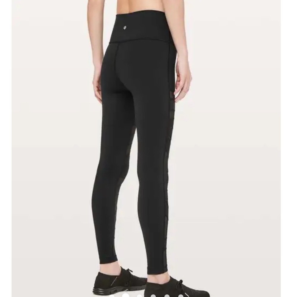Lululemon Wunder Under Pant High Rise Tech Mesh 28" Black Size 4 - Picture 7 of 10